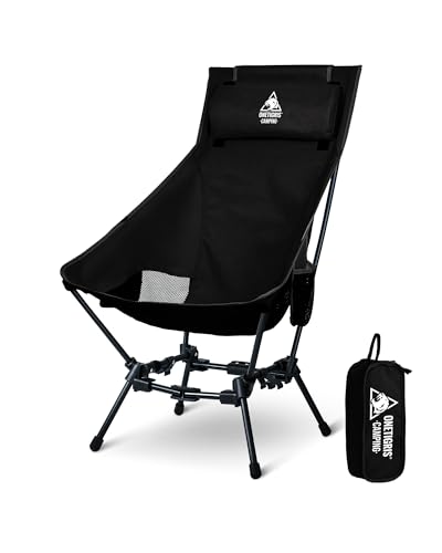 OneTigris Dragonhide Camping Chair with Cushion Design, Comfortable Wide Seat, Folding Chair, 125 kg Capacity