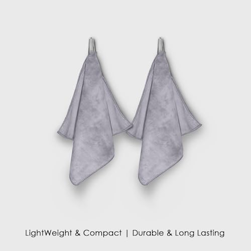 Image of HOUSSE Microfiber Face Towels | Ultra Absorbent, Odour-Free, Quick Dry 450 GSM Face Towel for Home, Gym, Travel, Running and Personal Use | 30x30 cm | Set of 4 in One Colour (Frost Grey, Pack of 4)