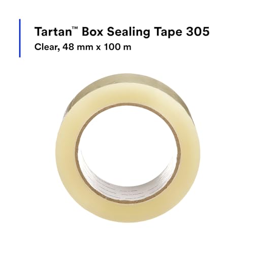 Image of 3M Tartan Box Sealing Tape 305, Clear, 1.88 in x 109.36 yds (48 mm x 100 m)