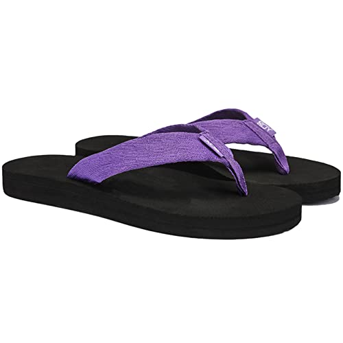 Newdenber Women's Flip Flops Mesh Fabric Thong Sandals Comfortable Beach Sandal (9 B(M) Us, Purple) #TOP6