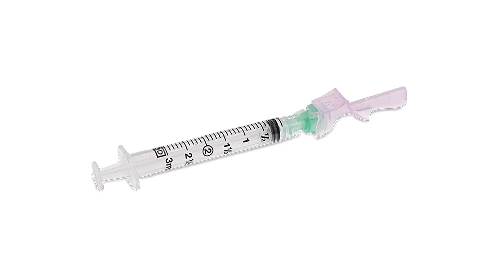 BD Syringe 3mL LL w/Needle Eclipse 21x1 RB, (50 Count), #305779