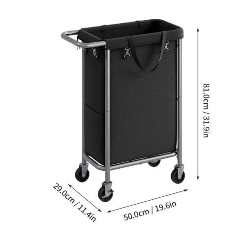 Cesta de ropa sucia para dormitorio con ruedas que soluciona el desorden 8