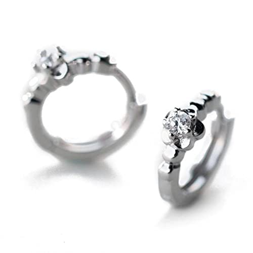 Boucles d'oreilles S925 en argent sterling avec fleurs de diamant géométriques raffinées
