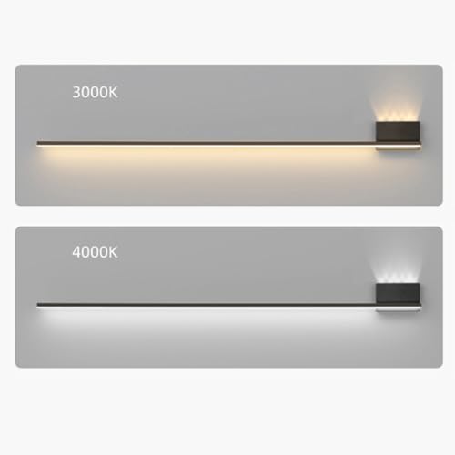Aplique de pared lineal LED negro de 80cm y luz cálida 3000K para dormitorio 5