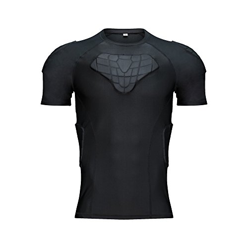 TUOY - Camiseta de compresión acolchada para hombre - Negro - L = 86/91 cm Cover