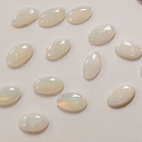 2 Vintage Genuine Fire Opal Natural 5x3mm. Oval .10 CTW Gemstone Cabochons E602
