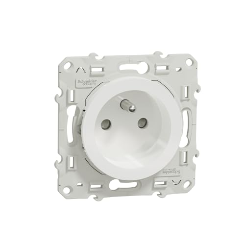 Schneider Electric - Odace, Lot de 40 Prises de Courant 2P+T Blanc (1 repiquage) - S523059P