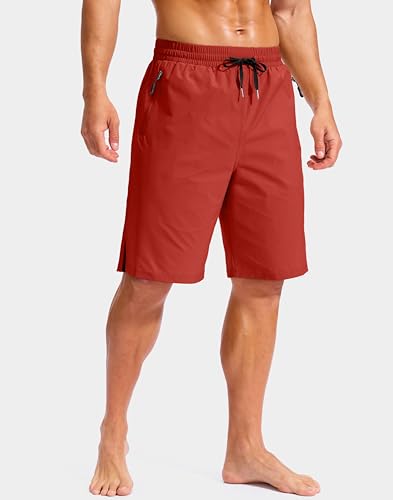 Image of G Gradual Mens Swim Trunks with Compression Liner 7 inch /9'' Quick Dry Board Shorts Swimsuit Bathing Suit for Men Zipper Pockets