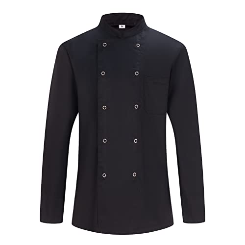 MISEMIYA   Chaqueta Cocinero Hombre   Chaqueta de Chef Hombre   Uniforme Hosteleria 682   XL, Chaquetas Cocinero 682   Negro