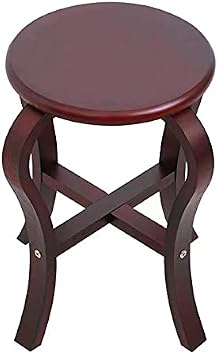 LANDTOM Sturdy Guzheng Stool - Solid Wood, Antique Mahogany, Brown