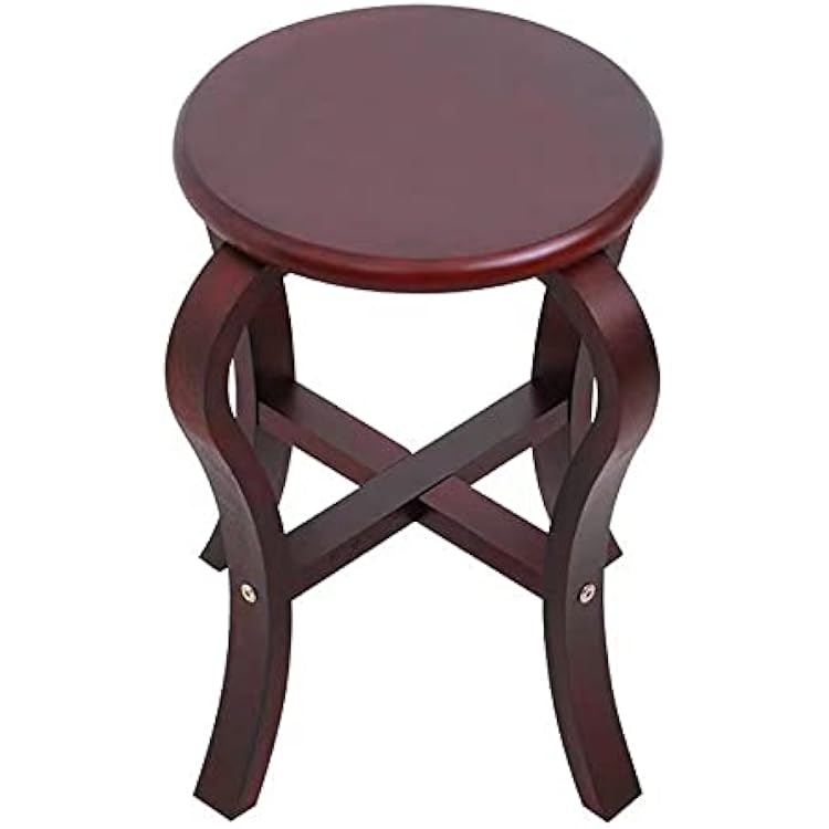 LANDTOM Sturdy Guzheng Stool - Solid Wood, Antique Mahogany, Brown