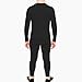HYCOPROT Youth Boys Thermal Underwear Set Kids Long Johns Base Layer Fleece Lined Compression Shirt Leggings Pants Girls Thermals Winter Top and Bottom Sets Children's Warm Cold Weather Gear Black