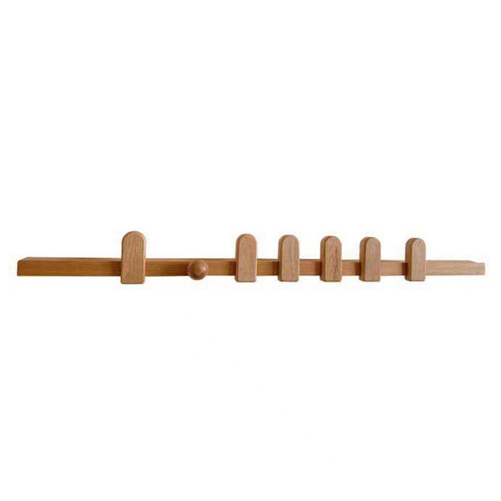 QPKZ Solid Wood Coat Rack Wall Mount, Wooden Wall Hooks Entryway Hanging Rack Coat Hooks Rail Clothes Towel Racks with Sliding Hook for Coat, Bag, Towel, Key, Hat, Umbrella 80cm