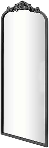 AIXI HOME Arched Black Antique Full Length Wall Mirror 22"x65", Arendahl Elegant Floor Vintage Mirror with Ornate Matel Frame, Baroque Inspired Home Decor for Bedroom/Living Room/Hallway