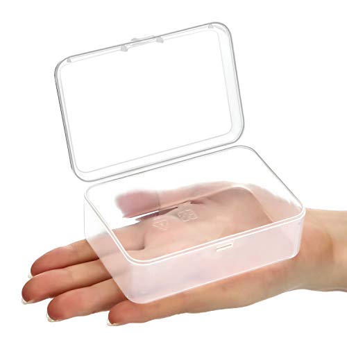 Image of SATINIOR 24 Packs Small Clear Plastic Beads Storage Containers Box with Hinged Lid for Storage of Small Items, Crafts, Jewelry, Hardware (3.5 x 2.4 x1.2 in)