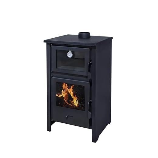 EIDER BIOMASA Quartz - Poêle à bois avec four 12,4 kW - Compact 89 x 47 x 52 cm - Façade et dessus en fonte - Chauffe jusqu'à 210 m³ - Efficacité énergétique Classe A