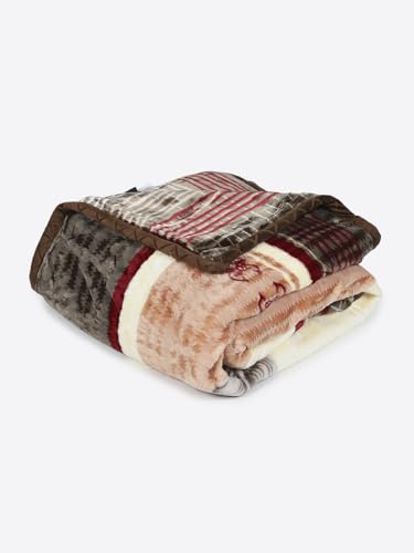 Image of Monte Carlo Double Bed Heavy Winter Blanket Marshal 2 Ply 850 GSM | 4.5 KG (240x220 CM), Brown