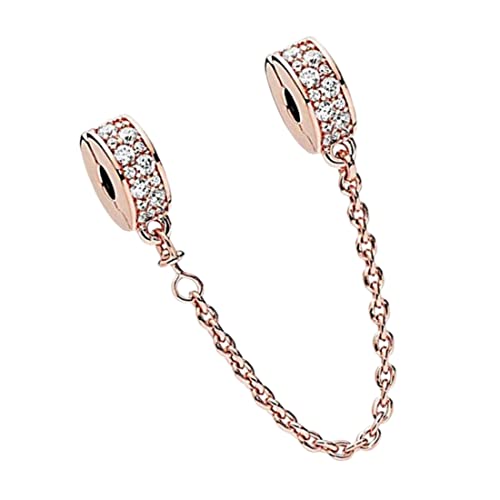 Sanfiyya Sicherheitskette für Armband, Sicherheitskette Charm Stopper Lock Clip Charm DIY Armbandzubehör Rosée Golden Cover