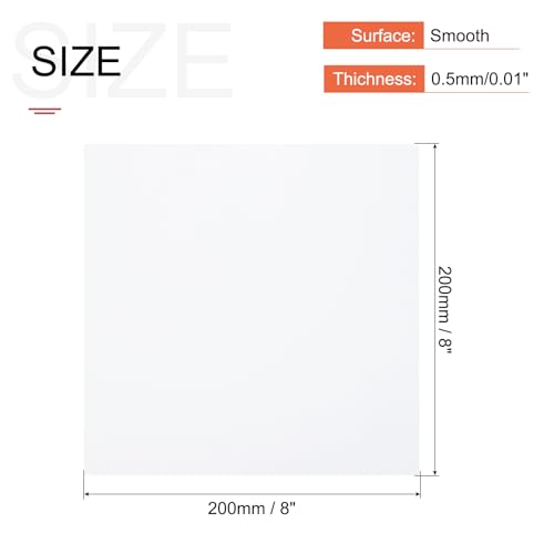 Image of MECCANIXITY White ABS Plastic Sheet 8 x 8 x 0.02 Inch for Building Model, DIY Crafts, Panel, Pack of 1 Pcs
