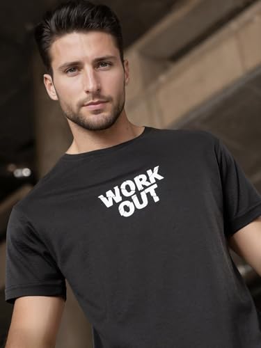 Image of FitMonkey Sports Crew Neck Stretchable Dry Fit T Shirt | Regular Fit Textured T Shirt for Men |Sport T Shirt for Men | Quick Dry Technology with Moisture Control |Breathable & Lightweight