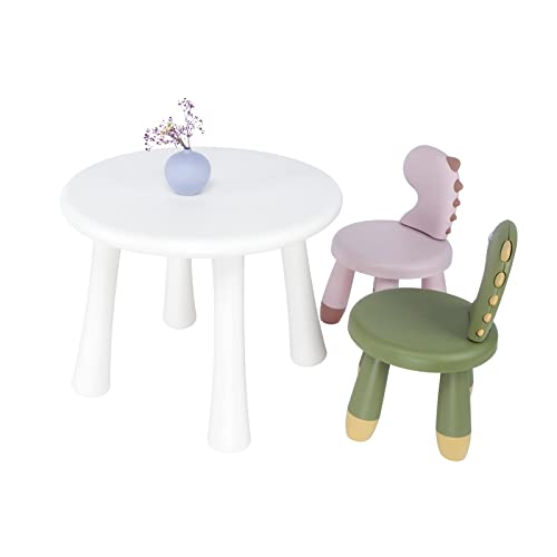 Qualisen Plastic Kids Round Table, Toddler's White Activity Table,Waterproof & Easy Cleaning, For Boys Girls Aged 2+,Arts & Craft, Homeschooling,Snack Time #TOP4
