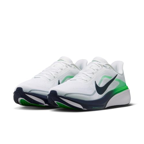 Nike Herren Air Zoom Pegasus 42, Weiß/Midnight Navy/Green Spark, 14 – Ansicht 2