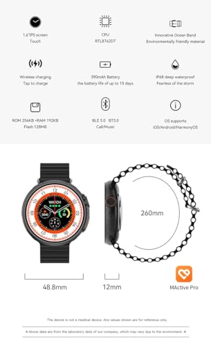 Relogio Smartwatch Ultra 9 Pro Ligação Notificação Esportes Jogos (Preto)