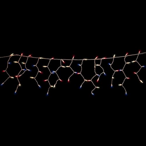 Northlight Mini Icicle Patriotic Lights - Red, White and Blue - 6.5' - White Wire - 100ct