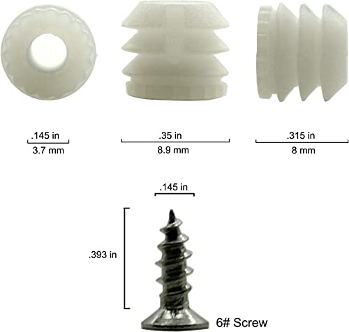 Zero Home 100 Pack Plastic Hinge Dowel Inserts With Screws White Dowels Door Cabinet For Drawer Bed Table Repair Mounting Replacement Bathroom Kitchen Hardware #TOP1