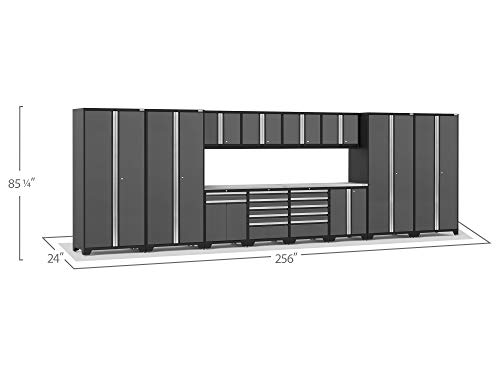 Newage Products Inc. Pro Series Garage Cabinets, Gray With Stainless Steel Worktop, 52144 #TOP3
