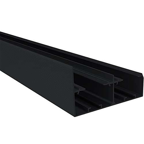 Black Aluminum Sliding Bypass Track and Hardware Set for 2 Door System