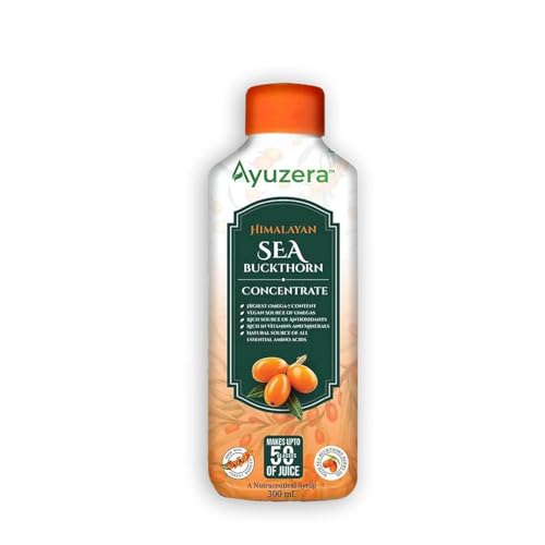 Ayuzera Himalayan Sea Buckthorn Pulp Concentrate 300ml, Omega 3, 6, 7, and 9, and Antioxidants, Liquid Supplements | Makes up to 50 Glass Juice (Rich in Vitamin C) | Lab Tested | (300ml Pack Of 1) (B0DGFFDQ7L) Amazon Price History, Amazon Price Tracker