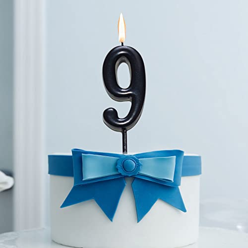 10 Pieces Birthday Numeral Candles, Cake Numeral Candle for Cake Decoration, Number 0-9 Cake Topper Candles Number 0 1 2 3 4 5 6 7 8 9 for Birthday Wedding Anniversary Party Celebration, Black - Image 4