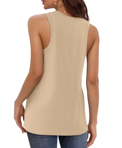 KKJ 3 Pack Womens Tank Tops Workout Summer Vacation Outfits V Neck Loose Sleeveless Blouse Casual Shirts Fall Fashion Clothes