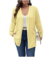 Verdusa Women's Plus Size Open Front Lightweight Cardigan Sweater Long Sleeve Knit Outerwear Fall...