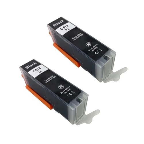 PGI-570 CLI-571 PGI570 570XL Compatible Ink Cartridge For Canon Pixma MG5750 MG5751 MG5752 MG5753 MG6850 TS5050 TS5051 TS5052(C-570XL BK 2PCS)