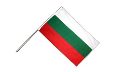 Drapeau Bulgarie sur hampe 60 x 90 cm pour supporter les matchs