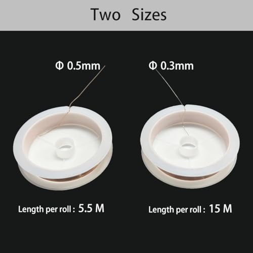 Miniatura 2 de 6 Rollos De Alambre Manualidades, 15 M Rollo X 0,3 Mm Y 5,5 M Rollo X 0,5 Mm Alambre Para Joyeria, Copper Wire Para Hacer Joyas, Para Manualidades, Bisutería,Decoraciones Florales Plata,Oro,Oro Rosa