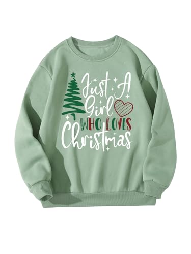 SweatyRocks Girl's Sweatshirt Crewneck Long Sleeve Fleece Pullover Top Christmas Clothing