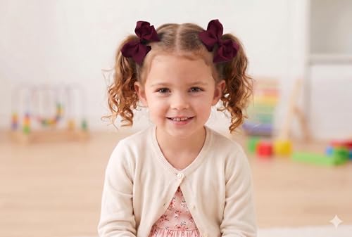 Pinzas de moño con cinta grosgrain para niñas miniatura 2