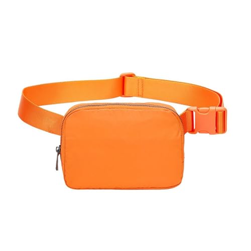 Uwiyo Bauchtasche Damen, Gürteltasche Herren Frauen Nylon Hüfttaschen Crossbody Bag Umhängetasche kleine Brustbeutel mit verstellbarem Riemen für Sport Laufen Reise Fahren (Orange)