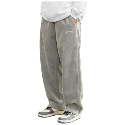 Work Pants for Men Relaxed Fit Elastic Waist Corduroy Pants with Pockets Mencomfy Business Casual Lounge Pants