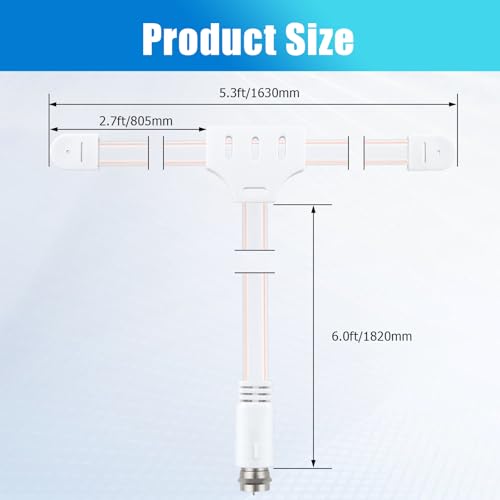 Image of Ancable Indoor FM Radio Antenna for Stereo Receiver, F Type Male Dipole Stereo Antenna for Pioneer Onkyo Yamaha Marantz Bose Wave Table Top Radio HiFi AV Stereo Receiver Mini System FM 6-Feet