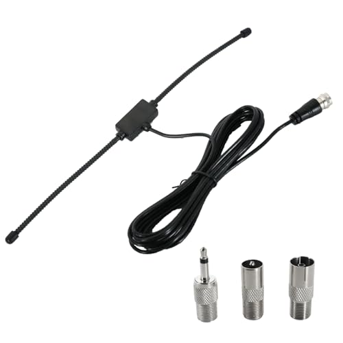 leruiyezs Antena Radio FM Dipolo de 75 Ohmios con Conector Tipo F y Cable Coaxial de 3M para Receptor Estéreo Interior y Sistema de Música AV Compatible con Antena Radio Coche y Antena para Coche