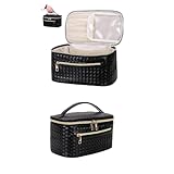 Bolsa organizadora de maquillaje – Estuche de belleza de piel sintética de alta calidad con múltiples compartimentos, espaciosa bolsa de viaje para cosméticos y artículos de tocador, bolsa de lavado