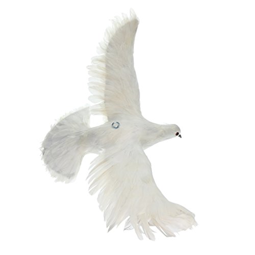 Baoblaze 1x Fake Artificial Feathered Pigeon Decoy Realistic Dove Bird Garden Decor - #4 White Flying