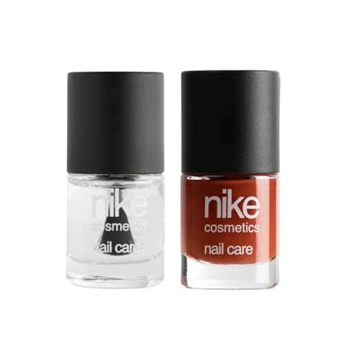 NIKECOSMETICS - Laca de Uñas Cocoa Bliss 8 ml + Top Coat 8 ml, Color Marrón, Transpirable, Efecto Brillante y de Larga Duración, Fácil de Aplicar, Secado Rápido, Fórmula Vegana