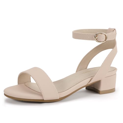 PANDANINJIA Girls Sandals Low Heels Dress Shoes Open Toe Flower Girl Wedding Party for Little Big Kid Dress Sandals