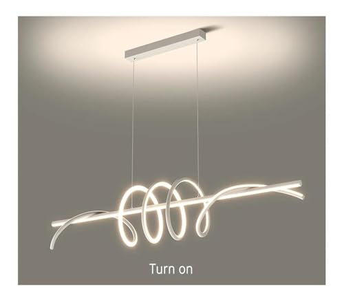 Lampe suspendue LED rotative 120cm blanche et dimmable pour table basse - 4