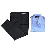 Beauty Centre Security Guard Uniform Set (Blue Shirt And Black Pant) (36)